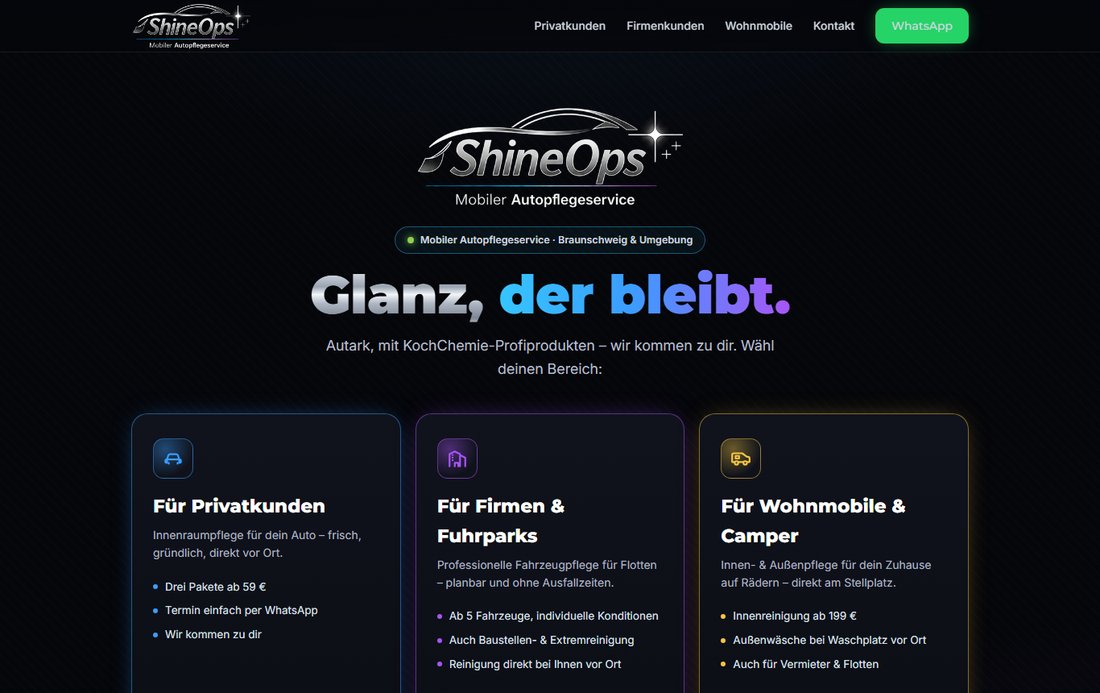 Vorschau der Website shineops.de